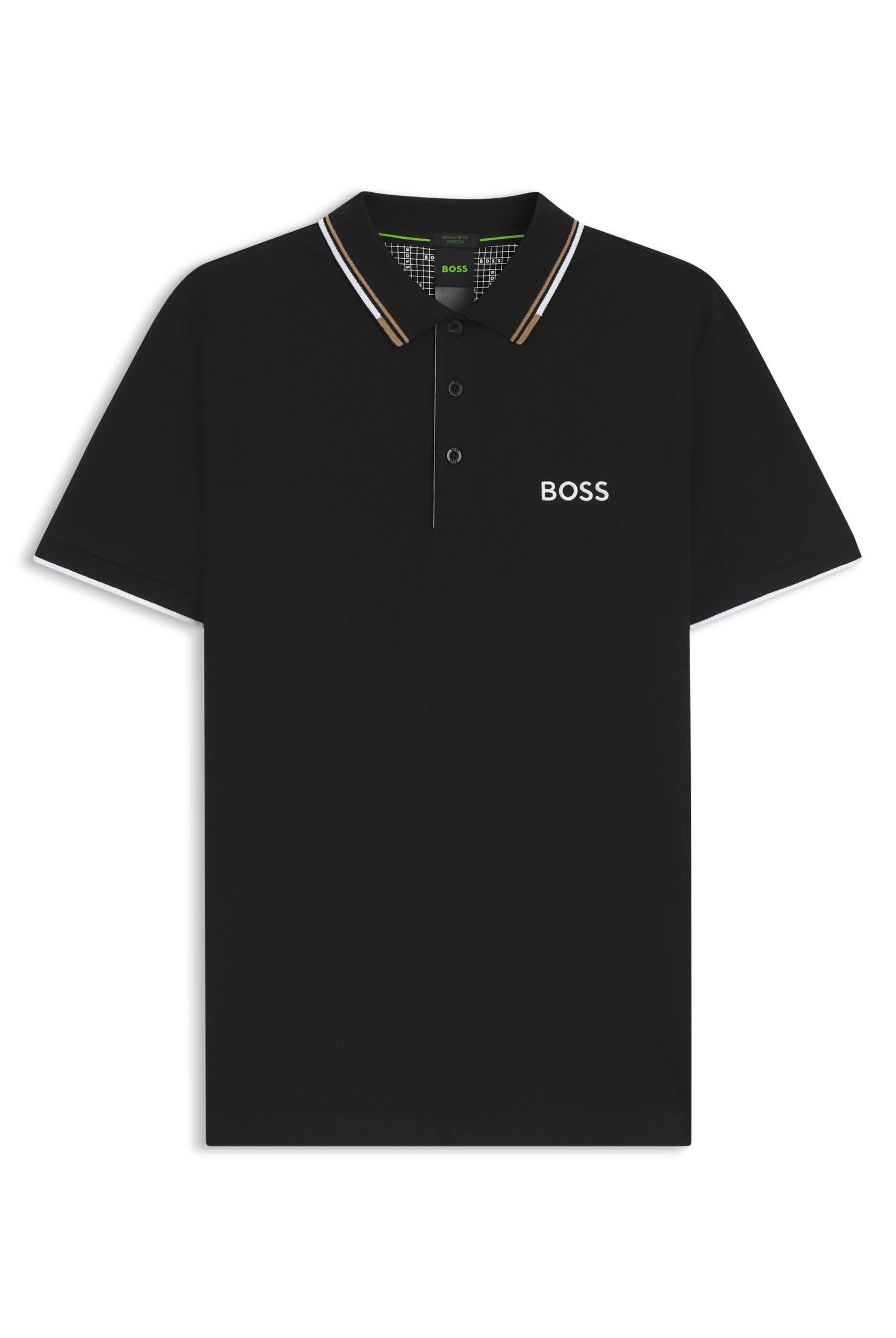 BOSS Mens Paddy Pro Contrast-Logo Polo Shirt in a Cotton Blend