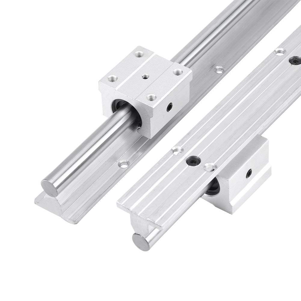 CNC Linear Way Rail Kit Set - 2pcs Fully Support SBR 12-500mm 12mm Ball Bearing Linear Slide Rail Shaft + 4pcs SBR12UU Blockbearing
