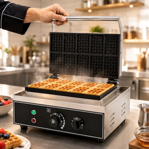 Image of Biscuit Waffle Machine, Commercial Electric Biscuit Maker, Non-Stick Waffle Biscuit Baker for Cafe Bakery Restaurant