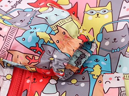 Image of TUIJI Toddler Boys Girls Cartoon Print Zip Jacket Hooded Trench Lightweight Kids Coats Windbreaker Casual Outerwear