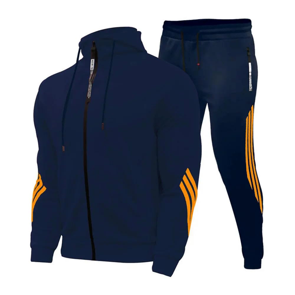 ZBDP męski dres do biegania, sweter, bluza z kapturem, kurtka, spodnie dresowe, 2-częściowy garnitur, moda męska, casualowa kurtka jesienno-zimowa.