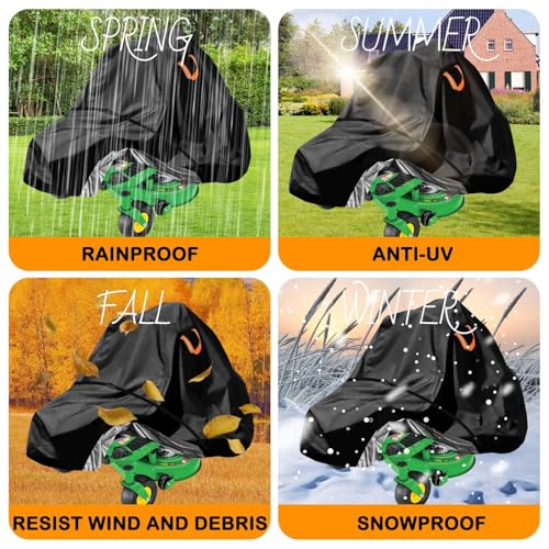 Zero-Turn Lawn Mower Covers,Waterproof Outdoor Riding Mower Cover,Fits up to 60\" Decks Rider Lawnmower Storage Cover Accessories,Heavy Duty Anti-UV 600D Polyester Tractor Cover, Buckle Strap
