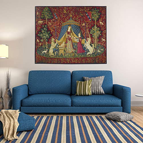 The Lady And The Unicorn | Woven Tapestry Wall Art Hanging | Historic Middle Ages Tapestry Reproduction | 100% Cotton Usa Size 62X51 #TOP1
