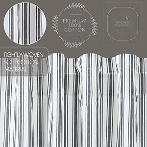 VHC Brands Sawyer Mill Black Ticking Stripe Blackout Panel 84x40 VHC Brands Sawyer Mill Black Ticking Stripe Blackout Panel 84×40