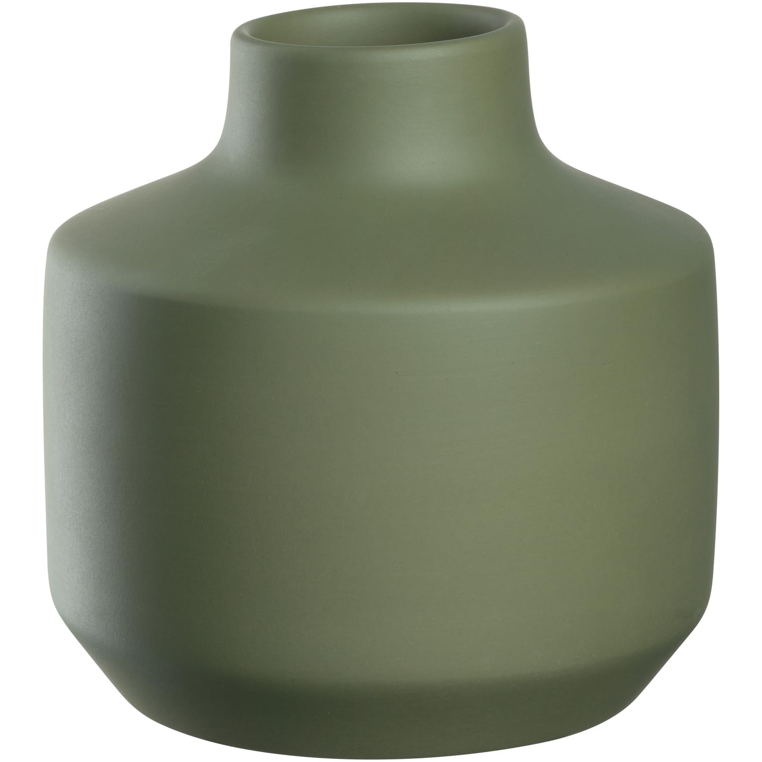 LEONARDO HOME Milano 026819 - Jarrón de cerámica, 1 Unidad, Moderno jarrón Decorativo para Ramos de Flores, Elegante jarrón de Flores, Atractivo como decoración, Altura 18,5 cm, Color Verde
