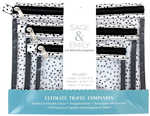 Sage & Emily 3-piece Bath & Body Organizer Ultimate Travel Companion (Dots)