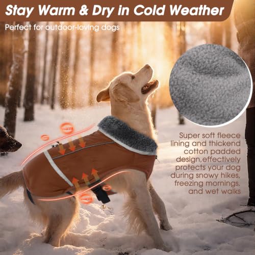 Image of QBLEEV Warm Dog Coat, Reflective Dog Jacket, Waterproof Dogs Winter Coat