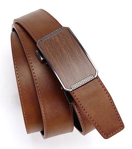 Image of CHAOREN Ratchet Belt for men - Mens Belts Leather 1 3 /8'' for Dress Pants - Micro Adjustable Belt Fit Everywhere X-brown