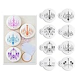 8pcs Chandelier Decorating Wedding Cookie Stencils Fondant Cupcake Decoration Plastic Design Tool by