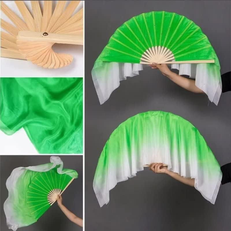 Dance Fan Performance Fan Gradually Changing Color Extended Classical Dance Belly Dance Festival Performance Props (Color : WhiteLeft) (Color : Whiteleft)(Red Yellowleft)