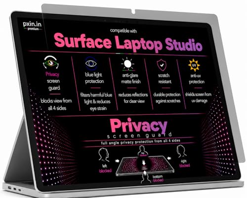 Image of Pxin 360 Pro Privacy Screen guard compatible with Surface Laptop Studio | Anti Glare | Anti UV | Anti Blue | Anti Reflection | Privacy Filter | Unbreakable Build