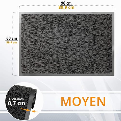 Tapis de porte extérieur imperméable et lavable grand format 60x90cm - 3