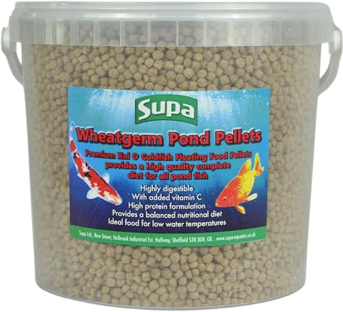 Supa Wheatgerm Pond Fish Food Pellets 2.50Kg Rich in Easily Digestible Wheatgerm Suitable for Goldfish Koi and all Cold-water Fish Ideal Food for Autumn Winter & Spring time