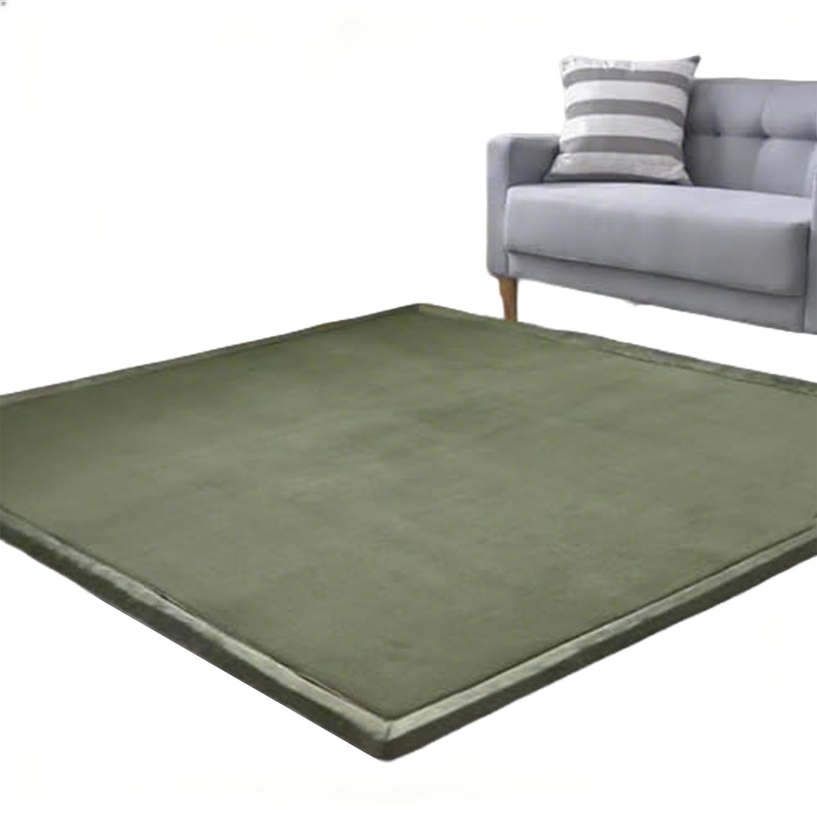 Baby Crawling Mat, Memory Foam Rug Large Nursery Play Mat 3cm Thick Area Rug Coral Velvet Rug for Tatami, Living Room, Bedroom, Non-Slip Playmats Activity Floor Mat for Babies Green 200 x 250 cm