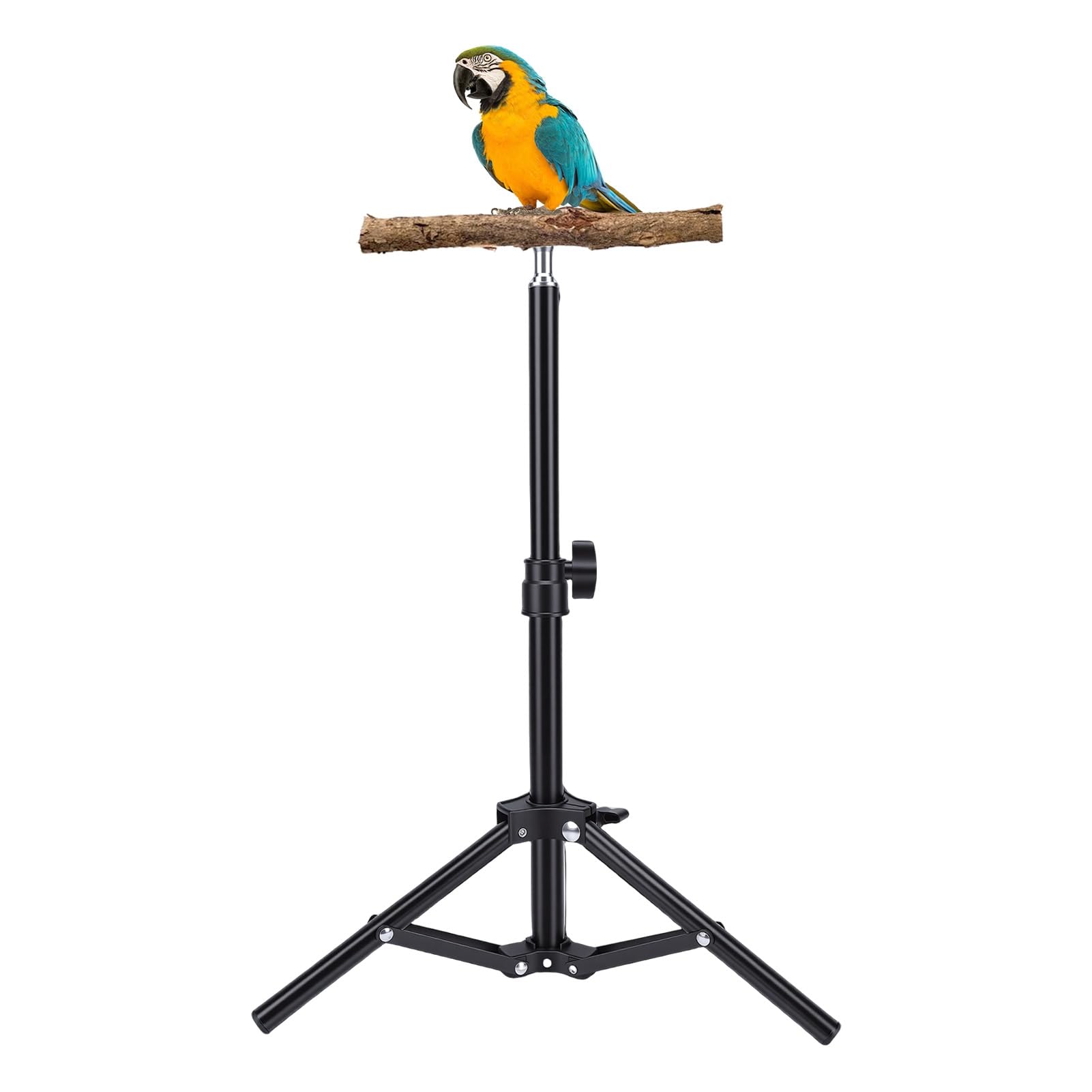Muiltvoe Parrot Interaction Training Perch, Adjustable Height Multifunctional Bird Training Perch Stand for Outdoor