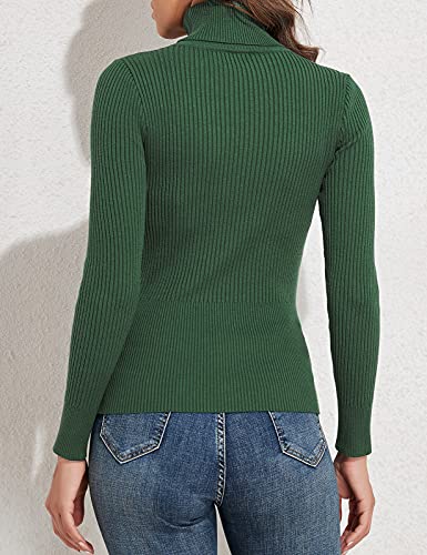 Image of PrettyGuide Women's Ribbed Turtleneck Long Sleeve Sweater Tops