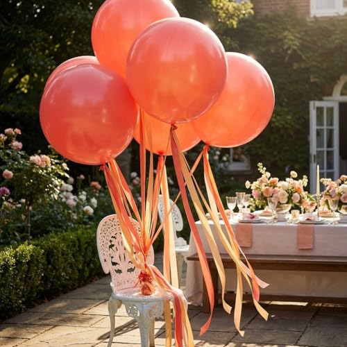 Image of KALOR Coral Giant 36 Inch 9pcs Large Latex Balloons