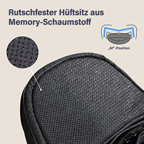 Babymust Babytrage mit Hüftsitz, Fortschrittlicher Verstellbarer Hüftgurt & Mehrere Taschen, Ergonomischer Hüftsitzträger für Neugeborene Kleinkinder bis zu 30 kg, Schwarz – Bild 4