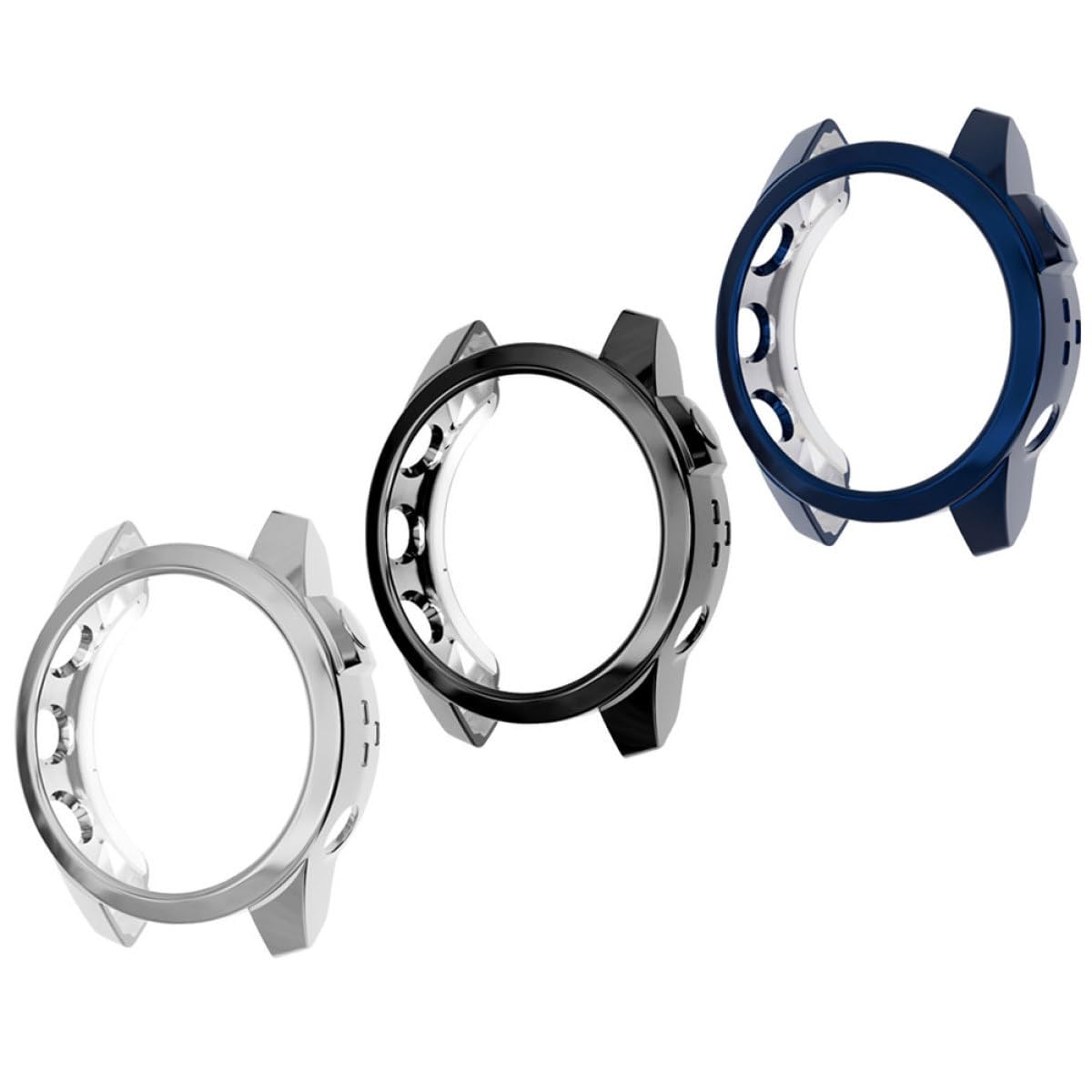 Uonlytech 15pièces Coque De Délicate pour Montre Housse Remplaçable Compatible Anti-Rayures Installation Simple TPU Électroplaque Et Midi
