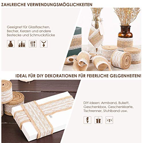 Laat Nastro di pizzo in lino, stile vintage, pizzo...