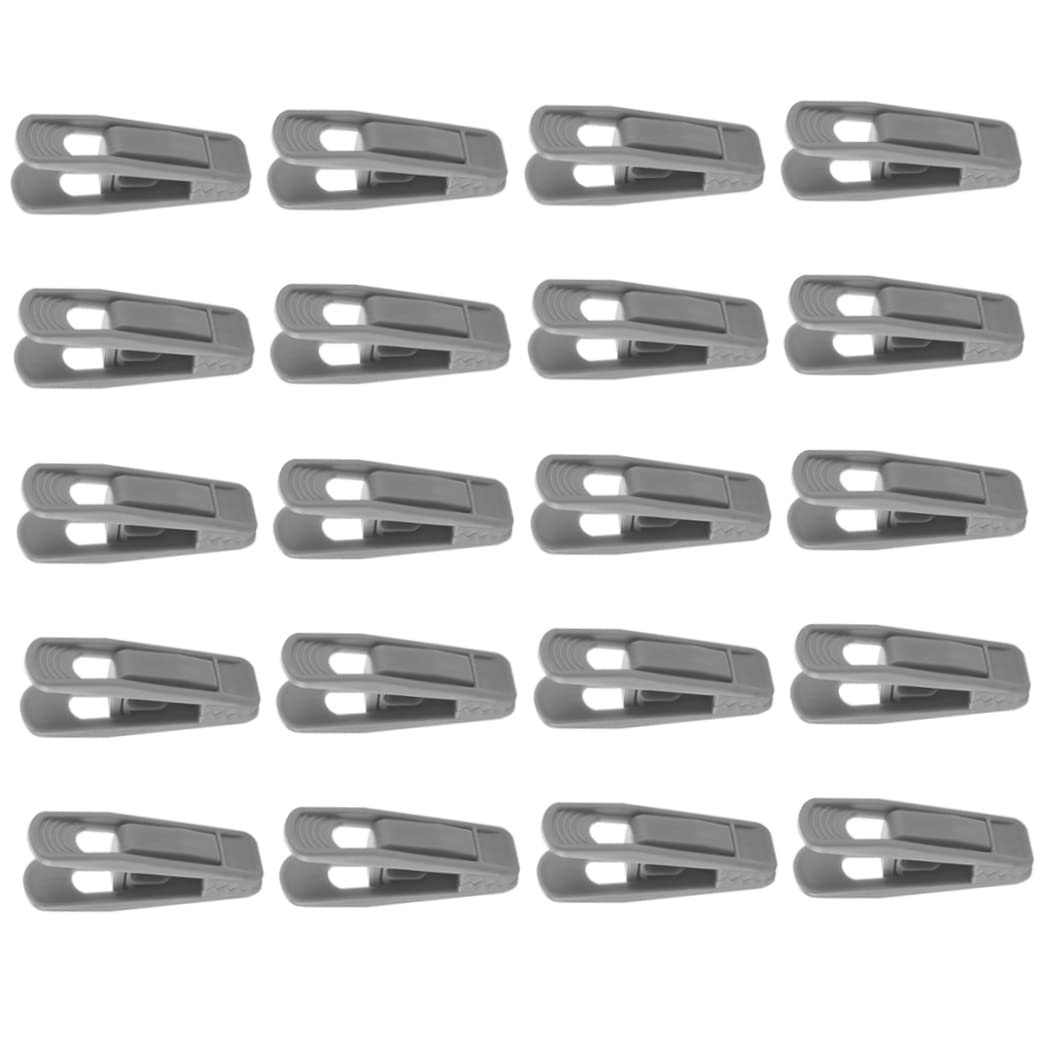 Sunaomni Gray 20Pcs Hangers Clips Plastic Skidproof Trousers Clothes Clips Strong Finger Flocked Clips For Slim-Line Hangers (Gray) Clothes Clip Skidproof Trousers Clip Finger Flocked Clips Pans Clip
