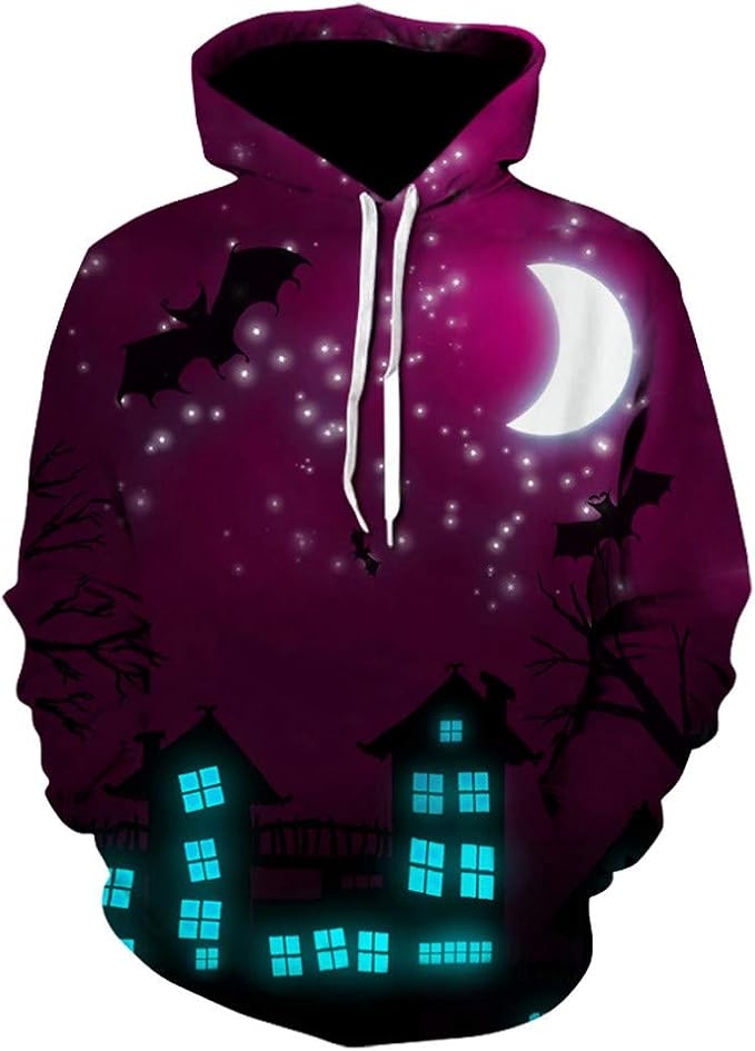 YOcheerful Sport Blouse Men Women Mode 6D Print Long Sleeve Halloween