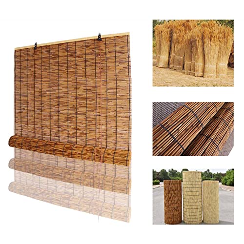 LIUD Retro Bambusrollo Outdoor Natural Schilf Vorhang Wetterfest...
