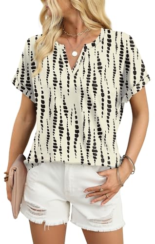 Image of WIHOLL Womens Blouses Spring Tops Short Sleeve Shirts Dressy Casual Summer Vacation Fashion Clothing 2026