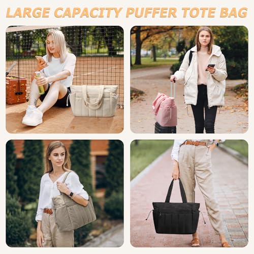Bolso Tote para mujer, ligero y acolchonado con compartimentos miniatura 2