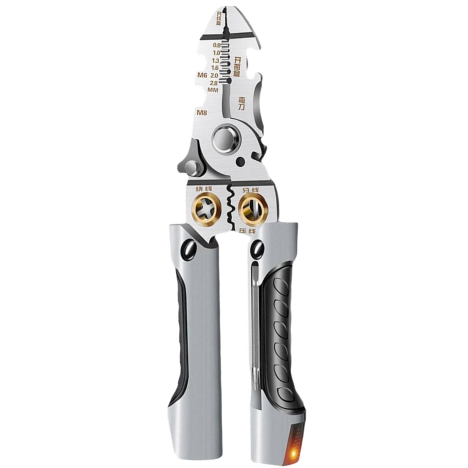 Generic 21 in 1 Wire Stripper Tool, Wire Stripper/Cutter/Crimping Tool for AWG18-10/6 Solid and Stranded Wires, Stainless Steel Heavy Duty Electrical Wire Cutter with Ergonomic Grip