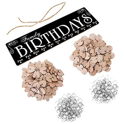 Garneck Houten Familie Verjaardagskalender Muur Opknoping Verjaardag Herinnering Board Plaque Diy Verjaardag Tracker Gift Voor Mam Papa Vrienden Home Decor (Rood) - Image 5