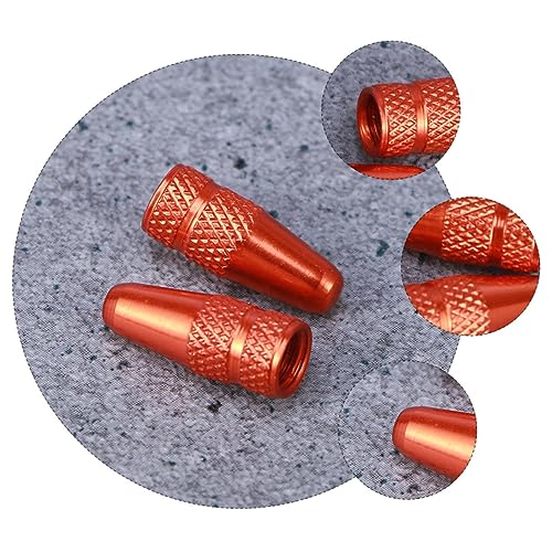 Tapas de válvula para bicicleta POPETPOP, 12 unidades, tapa de aluminio para válvula francesa, color naranja, cubierta contra polvo y humedad miniatura 6