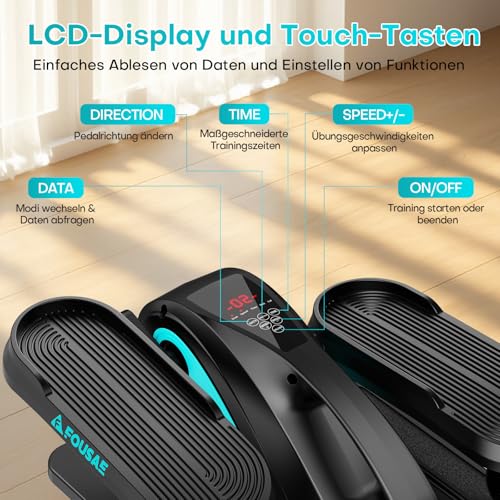 Image of Under Desk Elliptical Machine, Electric Elliptical Leg Exerciser While Sitting for Seniors with Upgraded 15 Speeds & 12 Auto Mode, Forward & Reverse Direction, Quiet Portable Seated Pedal Exerciser