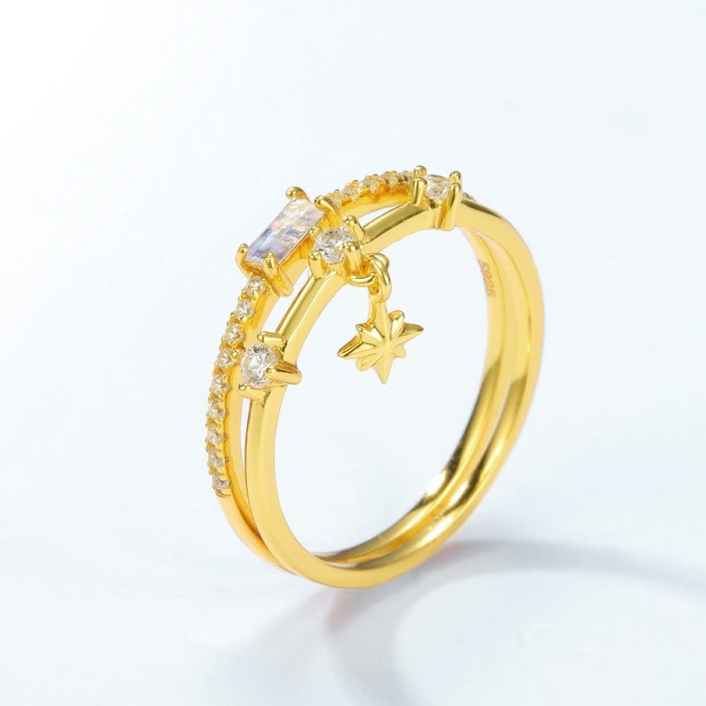 Verstellbarer Ring, Verstellbare Ringe Für Frauen Einfache Geometrie 925 Sterling Silber Ring Stapelung Ewigkeitsringe Damen Herren Trauringe Versprechen Ringe Kleid Ringe Geschenk