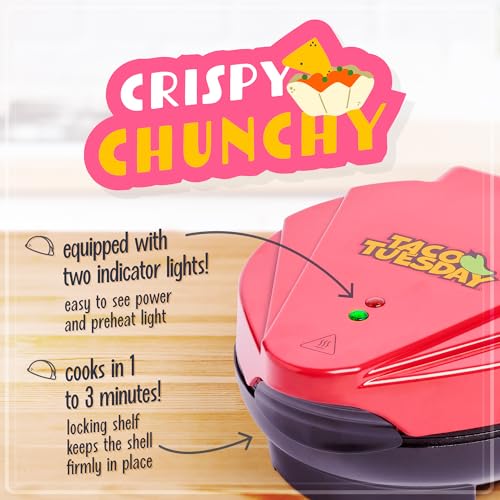 image for Nostalgia Taco Tuesday Tortilla Bowl Maker For Baked Taco Bowls, Tosta