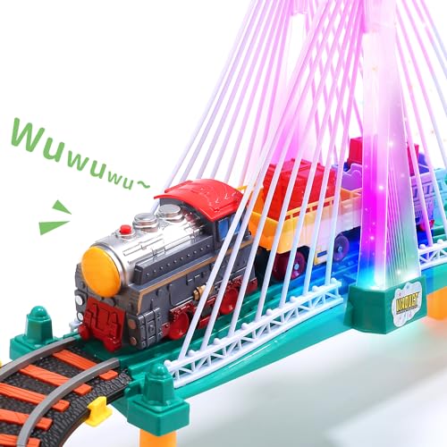 Holyfun DE11-HF-TRACKTOY Toddler Train Set Toy, Electric Train Track Playset thumb #2