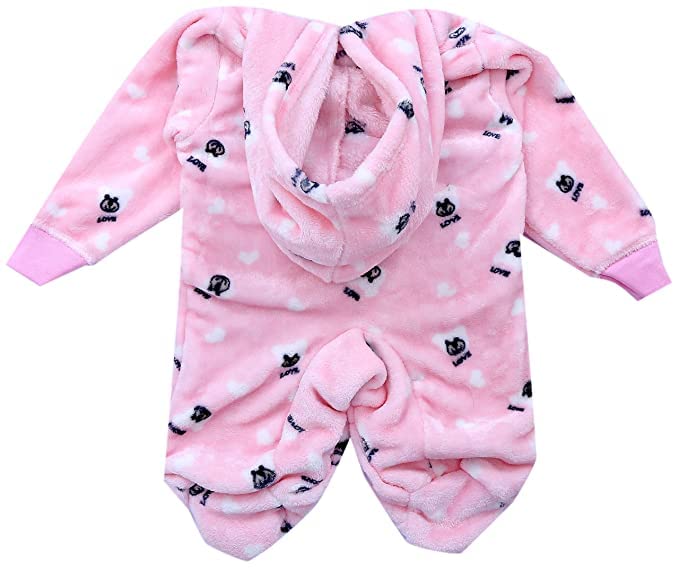 Image of ICABLE Baby Boys Baby Girls Infants Kids Shearing Velvet Full Sleeves Winter Wear Romper Set Overall Set