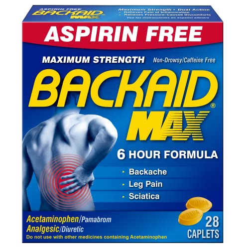 Backaid Max Caplets, 28 Count (Pack of 4)