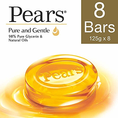 Image of Pears Pure And Gentle Bathing Bar, 125g (Pack Of 8) & Ponds Starlight Talc 300g