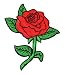 Pack of 2 Red Rose DIY Applique Embroidered Sew Iron on Patch RO-05