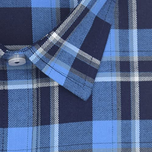 Image of GHPC 100% Cotton Checkered Half Sleeves Regular Fit Formal Shirt for Men