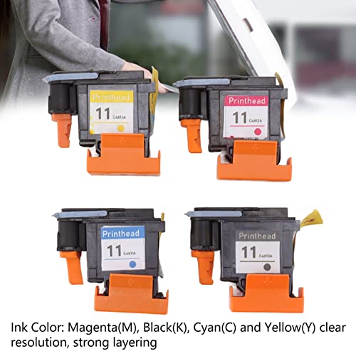 Set di 4 Testine di Stampa Sostitutive per HP Designjet 100 110 111 500 510 800 813 850, Risoluzione Chiara, Alta compatibilità, Prestazioni Stabili
