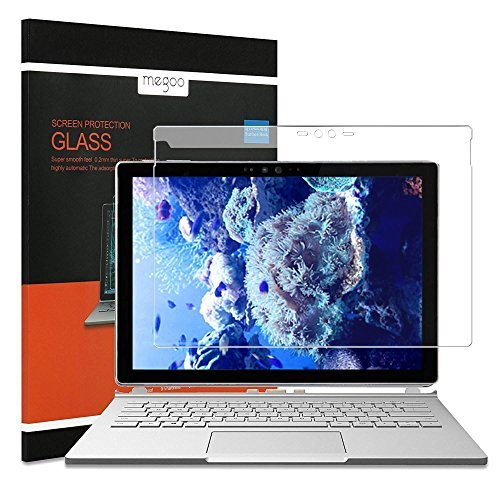 Megoo Surface Book Screen Protector, Tempered Glass/Easy Installation/Anti-Scratch/Smooth Touching, (Updated Version 2019), Also