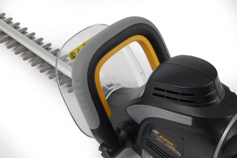 Alpina Cortasetos eléctrico AHT 500 E, Espacio entre dientes 16 mm, Cuchillas de doble corte de 50 cm, Motor eléctrico de 500 W, Empuñadura giratoria (5 posiciones), Cubrecuchillas incluido
