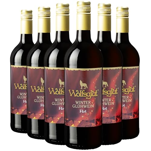 Wolfenweiler Glühwein WOLFSGLUT rot - Winzer-Glühwein fruchtig-würzig mit Vanille und Zimt lieblich dank Zugabe von Traubensaft - roter Glühwein aus dem Markgräflerland (6 x 1 0l)