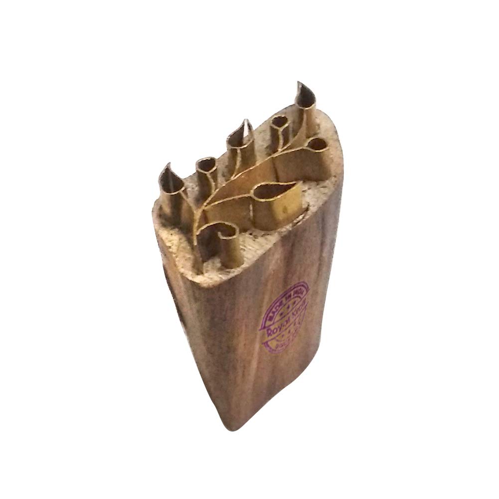 Royal Kraft Ethnic Print Block Brass Leaf Pattern Wooden Clay Stamp
