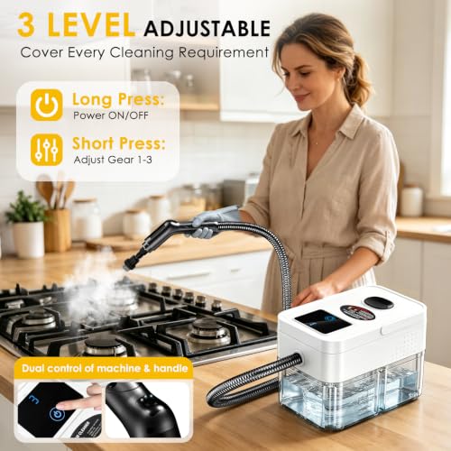 Image of Steam Cleaner,1.9Qt Portable Pressurized Handheld Steamer for Home Cleaning