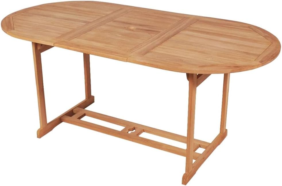 Outdoor Coffee Table with Wooden Frame, Patio Coffee Table, Wooden for Patio, Deck, Porch, Balcony, Garden and Backyard, Patio Table 70.8"x35.4"x29.5" Solid Teak Wood (Brown 70.8" x 35.4"