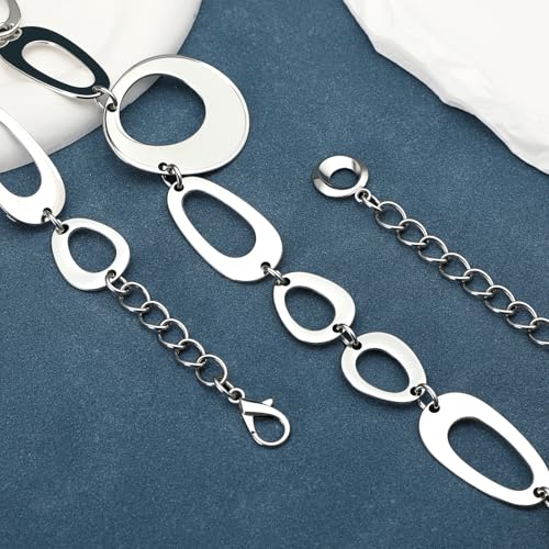 SANSTHS Chain Belts for Women Fashion Gold/Silver Chains Belt for Dresses Clunky Link Ladies Belt3