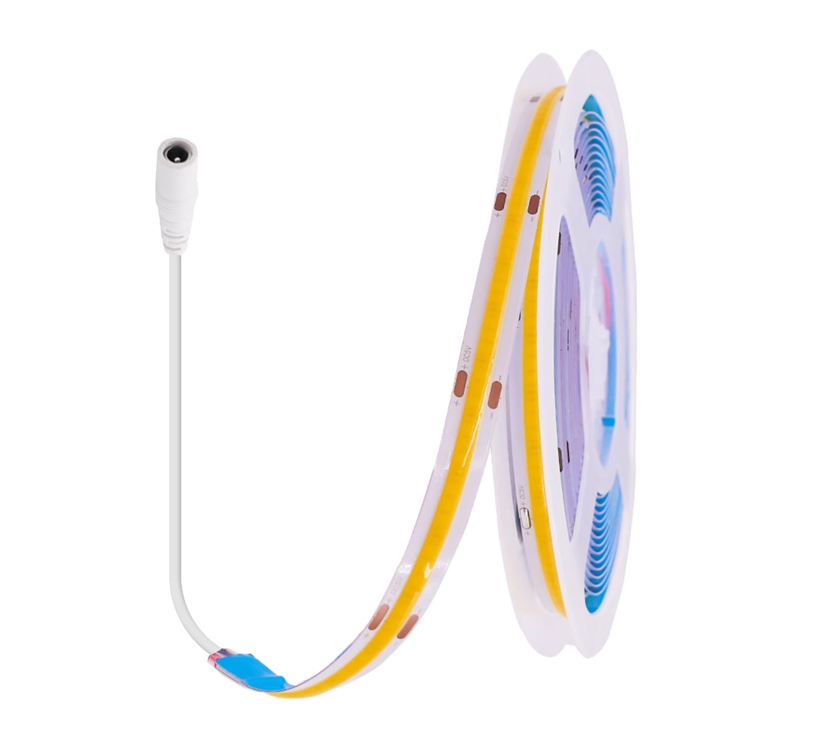 wenwendianzi USB COB LED Strip 3mm 5mm 8mm Width 12V 320LEDs Flexible LED Strip Light with Adhesive High Density Linear Lighting(Natural white,5V 8MM DC WIRE_5M)